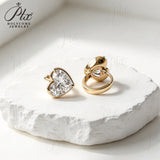 Exquisite Lab Grown Diamond Earrings New Arrival Design 10K/14K/18K Solid Yellow Gold Heart Cut 2ct DEF VVS Minimalist Stud Earrings for Women Hypoallergenic for Daily Wear Factory Direct Supply