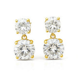 Earrings with 5.6/10CT D Color Round Moissanite 925 Silver Plated White Yellow Gold Ear Stud for Women Fashion Daily Jewely Gift