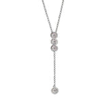 Classic Bubble Necklace D Color Round Moissanite Diamond S925 Silver Plated Dainty Chain for Enegament Party Daily Perfect Gift