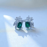 Moissanite Multi-diamond Colored Gemstone Earrings Emerald or Sugar Tower Design Ruby Sapphire Colombia Padparadscha Favorite