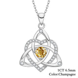 Heart-shaped Clover Necklace 925 Sterling Silver with Moissanite Round Cut VVS1 Jewelry Gift for Women’s Special Occasions