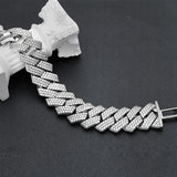 1.2MM Iced Prong Link Cuban Chain Bracelets for Men Women Full Rhinestones Chunky Miami Cuban Bracelet Punk Hip Hop Jewelry Gift