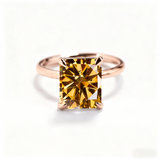 Ruby/Sapphire/ZambiaMoissanite Plated 11-Color Radiant-Cut Ring Classic Ladies' Jewelry Holiday Gift Anti-Allergic