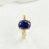 Egg-shaped Ring with Lab Grown Ruby Sapphire Zambian Padparadscha 925 Silver Circle for Engagement Christmas Party Fine Jewely