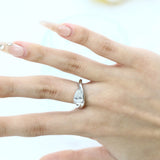 S925 Ring With 3CT Pear Shaped Moissanite D Color/Ruby/Sapphire/Colombian Emerald /Zambian Emerald VVS1 Clarity Customized For Banquet & Festival Gifts