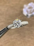 6 Prong Setting Round Moissanite Starlight Queen Pavé Ring