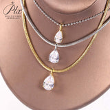 8-16 CT Custom Necklace Pear Cut Moissanite White 925 Sterling Silver Jewelry High-Quality Premium Christmas Gift Hypoallergenic