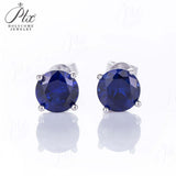 S925 Silver Lab Ruby Emerald Screw Earring 5.0mm Lab-Grown Gemstone Round Stone Fine Jewelry Gift Jewelry For Women Ear Jewel