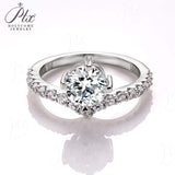 Round Shape Moissanite Wishbone Ring Women Only Gifts For Festivals And Anniversaries