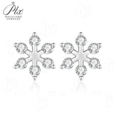 Moissanite Stud Earrings Snowflake D Color VVS1 Clarity 925 Sterling Silver GRA Certified Hypoallergenic Non Tarnish Office Commuter Jewelry