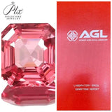 0.9-6.5ct Asscher Shape Lab-Grown Padparadscha Loose Stones - Excellent DIY Jewelry Raw Materials