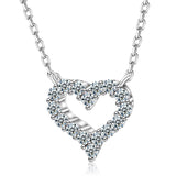 925 Sterling Silver D Color Heart Moissanite Stone Necklace Diamond  Clarity for Women Jewelry Pendant