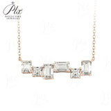 Moissanite Necklace with3CT D Color Asscher/Emerald Cut Moissanite S925Plated White Yellow Rose Gold Chain Engagement Daily Gift