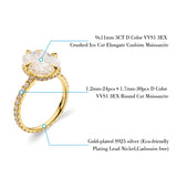 Cushion-Cut Moissanite Ice-Flake Cut Ring 10K/14K/18K Gold Classic Design Sparkling Engagement & Wedding Jewelry Gift
