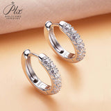 Earrings 925 Sterling Sliver Plated White Gold 2.78g D Color VVS1 Moissanite Hoop Earrings For Women Wedding Birthday Jewelry