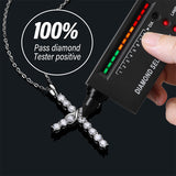 Moissanite Cross Necklace in 925 Silver - Hypoallergenic Perfect Christmas Gift for Loved Ones