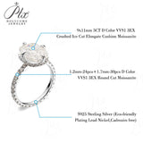 Cushion-Cut Moissanite Ice-Flake Cut Ring 10K/14K/18K Gold Classic Design Sparkling Engagement & Wedding Jewelry Gift