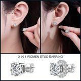 Moissanite 12 Colors Diamond Screw Back 2 in 1 Stud Earrings Multi Color 0.5-1ct Women 925 Silver New Fine Jewelry Wedding Jewel