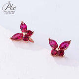 925 Sterling Silver Moissanite Lab Grown Gemstone Marquise Round Butterfly Stud Earrings Banquet Gift