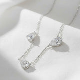 Gradient Moissanite Necklace for Women 3 Gems Pear Cut Certified Luxury Pendant 0.5-5CT Jewelry Sterling Silver 925