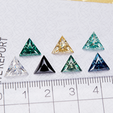 100% Real Moissanite Stone Triangle Cut Multicolor VVS1 Loose Beads With Certificate For Women Jewelry Making Charms Wholesale