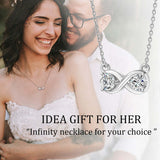 The Infinite Love Series 925 Silver Necklace Moissanite Round Cut VVS1 Pendant Luxury Jewelry for Women