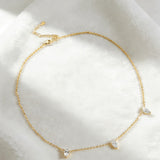 Tri-Pear Necklace with 3CT D Color Pear-shaped Moissanite S925 Plated White Yellow Rose Gold Chain Engagement Chrisrmas Daily