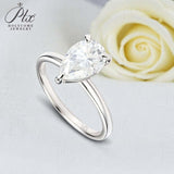 Moissanite Ring with 2CT D Color VVS1 Pear Moissanite S925 10k 14k 18k Plated White Yellow Rose Gold Daily Charm Party Jewely