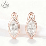 1CT Marquise Earrings D Color Moissanite/Ruby/Colombian 10k 14k S925 Plated Gold Ear Stud for Woman Engagement Christmas Party