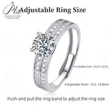 Round Moissanite Double Pavé Band Ring Women Only Gifts For Festivals And Anniversaries