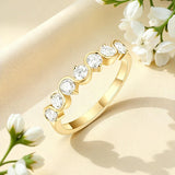 Diamond Eternity Ring with 0.7CT D Color Round Moissanite 10k 14k 18K Gold Plated 925 Silver for Women Wedding Engagement Jewely