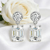 Moissanite Round Cut+Emerald Cut D White Earrings White Gold Yellow Gold Designer Studs Fine Jewelry Anniversary Wedding Gift