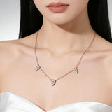 Tri-Pear Necklace with 3CT D Color Pear-shaped Moissanite S925 Plated White Yellow Rose Gold Chain Engagement Chrisrmas Daily