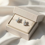 Double Clover Earrings with4CT D Color Marquise Cut Moissanite 925 Silver Plated White Yellow Gold Ear Stud Fashion Daily Jewely