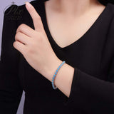 Opal Bracelet 925 Sterling Silver 2/3/4/5mm White/Blue Color Simple Classic Women Chain Jewelry Advanced Jewelry Charms Elegant