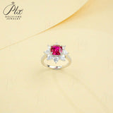 Customize Ring Cushion Cut Lab Grown Ruby Sapphire Columbia 925 Silver No Fade Hypoallergenic Anniversary Gifts Party Banquet