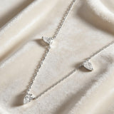 Tri-Pear Necklace with 3CT D Color Pear-shaped Moissanite S925 Plated White Yellow Rose Gold Chain Engagement Chrisrmas Daily