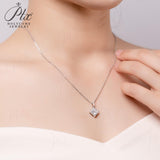Princess Cut 1/2CT 925 Sterling Silver Halo Moissanite Pendant Necklace Women Only Gifts For Festivals And Anniversaries