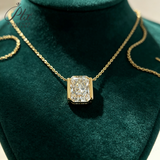 IGI Certificate Lab Grown Diamond Necklace 10K/14K/18K Gold Radiant Shape 1/2ct D Color Pendant Hypoallergenic Direct from Factory Daily & Office Wear Perfect Gift