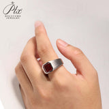 Moissanite Lab Grown Gemstone Ring Asscher Cut Moissanite Ruby Sapphire Colombian S925 Woman Man Anniversary Party Daily Charms