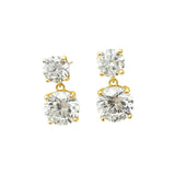 Earrings with 5.6/10CT D Color Round Moissanite 925 Silver Plated White Yellow Gold Ear Stud for Women Fashion Daily Jewely Gift