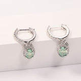 Total 4ct Green Oval Moissanite Drop Earrings with Certificate Passed Diamond Test Women 's Jewelry Christmas Gift S925 Silver