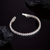 Teardrop Shaped Bracelet with Exquisite Zircon Accents Women's Style 925 Silver Fashionable and Popular Holiday Gift