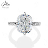 Cushion-Cut Moissanite Ice-Flake Cut Ring 10K/14K/18K Gold Classic Design Sparkling Engagement & Wedding Jewelry Gift
