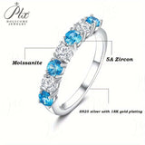 S925 Silver Gemstone Ring with Brilliant Cut Moissanite Stones More Choices Of Color Elegant & Stylish Jewelry for Women