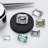 Wholesale Price Moissanite Stone Emerald Cut D Color Blue Green  VVS1 with GRA Certificate 0.5ct-10ct Gemstones