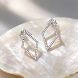 Moissanite Rhombus Stud Earrings For Women D Color VVS1 GRA Certificate 925 Sterling Silver Diamond Earring Bridal Wedding Party Trendy Fine Jewelry Gift