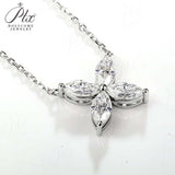 925 Sterling Silver D Color VVS1 Moissanite Four-leaf clover Necklace Daily Wear Gift-Giving