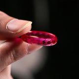 Lab Grown Yellow Garnet & Lab Grown Ruby Ring AGL Certified Faceted Cut Band Direct From Factory Elegant Jewelry Suitable For Daily Wear