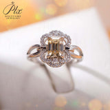 Butterfly Emerald Cut Moissanite Double Band Ring Women Only Gifts For Festivals And Anniversaries